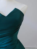 Niulatu Ball Gown Strapless Satin Ruffles Long Evening Dress Prom Dresses SD2498