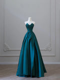 Niulatu Ball Gown Strapless Satin Ruffles Long Evening Dress Prom Dresses SD2498