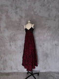 Niulatu A line Spaghetti Straps Burgundy Long Prom Dresses Birthday Dress For Women SD250