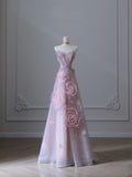 Niulatu Balll Gown Sweetheart Floral Lilac Tulle Long Evening Dress Prom Dresses SD2517