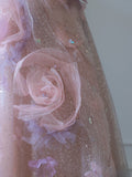 Niulatu Balll Gown Sweetheart Floral Lilac Tulle Long Evening Dress Prom Dresses SD2517