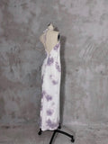 Niulatu A line Halter Floral Chiffon Long Prom Dresses Birthday Dress For Women SD251
