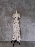 Niulatu A line V Neckline Floral Long Prom Dresses Birthday Dress For Women SD252