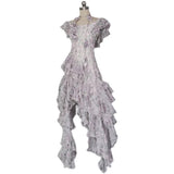 Niulatu A Line Scoop Short Sleeves Floral Ruffles Prom Dresses Birthday Dress For Women SD253