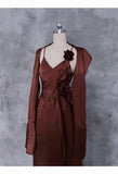 Niulatu A line Spaghetti Straps Burgundy Floral Long Prom Dresses Birthday Dress With Jacket SD254