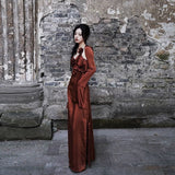Niulatu A line Spaghetti Straps Burgundy Floral Long Prom Dresses Birthday Dress With Jacket SD254