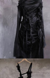 Niulatu A line Straps Black Long Prom Dresses Birthday Dress With Sleeves SD255