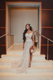 Sexy Mermaid Sweetheart Black Girl Sequin Slit Long Birthday Dress Prom Dress Graduation Dresses HZ1214