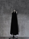 Niulatu A line Halter Black Long Prom Dresses Birthday Dress For Women SD256