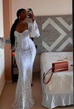Gorgeous Mermaid Sweetheart White Lace Black Girl 23rd Birthday Dress Prom Dress Birthday Outfits For Women HZ1214