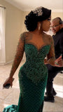 Classy Mermaid Sweetheart Green Sequin Prom Dresses Summer Wedding Guest Dresses Wedding Guest Outfits HZ1214