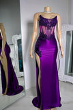 Sexy Mermaid Strapless Grape Prom Dress Long Birthday Dress Birthday Outfits Graduation Dresses HZ1214
