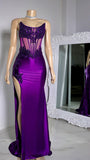 Sexy Mermaid Strapless Grape Prom Dress Long Birthday Dress Birthday Outfits Graduation Dresses HZ1214