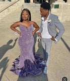 Gorgeous Mermaid Sweetheart Lilac Plus Size 23rd Birthday Dress Prom Dress Birthday Outfits For Women HZ1214