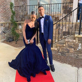 Gorgeous Mermaid Sweetheart Royal Blue Velvet 23rd Birthday Dress Prom Dress Birthday Outfits For Women HZ1214
