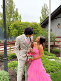 Pretty Ball Gown Spaghetti Straps Pink 23rd Birthday Dress Prom Dress Birthday Outfits For Women HZ1214