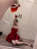 Niulatu A line Strapless Red Dinner Dress Hoco Dresses Short Birthday Outfits SD267
