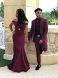 Pretty Mermaid Halter Burgundy 23rd Birthday Dress Prom Dress Birthday Outfits For Women HZ1214