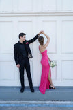 Sexy Sheath Spaghetti Straps Pink Sequin Long 18th Birthday Dress Birthday Outfits Graduation Dresses HZ1214