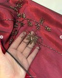 Niulatu A line Spaghetti Straps Burgundy Beads Long Prom Dress SD2703