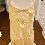 Niulatu Mermaid Spaghetti Straps Yellow Backless Long Party Dresses Prom Dresses SD2708