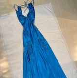 Niulatu Mermaid Spaghetti Straps Backless Long Party Dresses Prom Dresses SD2714