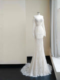 Pretty Bridal Gown Mermaid Off The Shoulder Lace White Long Wedding Dresses Modest Bridal Gowns HZ1214