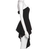 Niulatu A line Irregular Strapless Little Black Dresses Short Birthday Outfit SD271