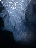 Gorgeous Mermaid Halter Blue Sequin Long Prom Dress Party Dress Graduation Dresses HZ1214