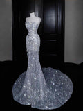 Gorgeous Mermaid Sweetheart Sequin Long Prom Dress Party Dress Graduation Dresses HZ1214