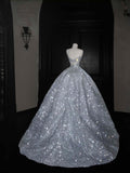Gorgeous Ball Gown Sweetheart Sequin Long Prom Dress Party Dress Graduation Dresses HZ1214