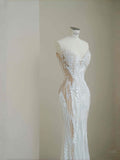 Pretty Bridal Gown Mermaid Sweetheart Lace White Long Wedding Dresses Modest Bridal Gowns HZ1214