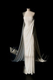 Simple Bridal Gown Sheath Strapless White Lace Floor Length Wedding Dresses Minimalist Bridal Gowns HZ1214