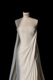 Simple Bridal Gown Sheath Strapless White Lace Floor Length Wedding Dresses Minimalist Bridal Gowns HZ1214