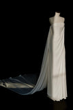Simple Bridal Gown Sheath Strapless White Lace Floor Length Wedding Dresses Minimalist Bridal Gowns HZ1214