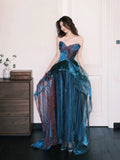 Niulatu A Line Sweetheart Ruffles Long Evening Dress Prom Dresses SD2741
