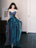 Niulatu A Line Sweetheart Ruffles Long Evening Dress Prom Dresses SD2741