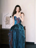 Niulatu A Line Sweetheart Ruffles Long Evening Dress Prom Dresses SD2741