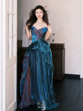 Niulatu A Line Sweetheart Ruffles Long Evening Dress Prom Dresses SD2741