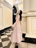 Niulatu A Line Ruffles Ankle Length Pink Evening Dress Prom Dresses SD2751