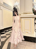 Niulatu A Line Ruffles Ankle Length Pink Evening Dress Prom Dresses SD2751