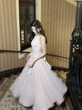 Niulatu A Line Ruffles Ankle Length Pink Evening Dress Prom Dresses SD2751
