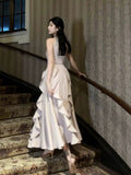 Niulatu A Line Ruffles Ankle Length Pink Evening Dress Prom Dresses SD2751