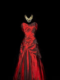 Niulatu Mermaid Sweetheart Red Taffeta Long Evening Dress Prom Dresses SD2753