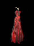 Niulatu Mermaid Sweetheart Red Taffeta Long Evening Dress Prom Dresses SD2753