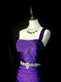 Niulatu Mermaid One Shoulder Satin Grape Long Evening Dress Prom Dresses SD2756