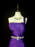 Niulatu Mermaid One Shoulder Satin Grape Long Evening Dress Prom Dresses SD2756