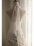 Niulatu Mermaid Halter Satin Ivory Long Wedding Dress Bridal Dresses SD2758