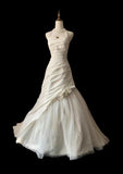 Niulatu Mermaid Halter Satin Ivory Long Wedding Dress Bridal Dresses SD2758