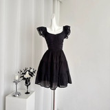Niulatu A line Sleeveless Holiday Dresses Short Ruffles Pink Birthday Outfits SD275